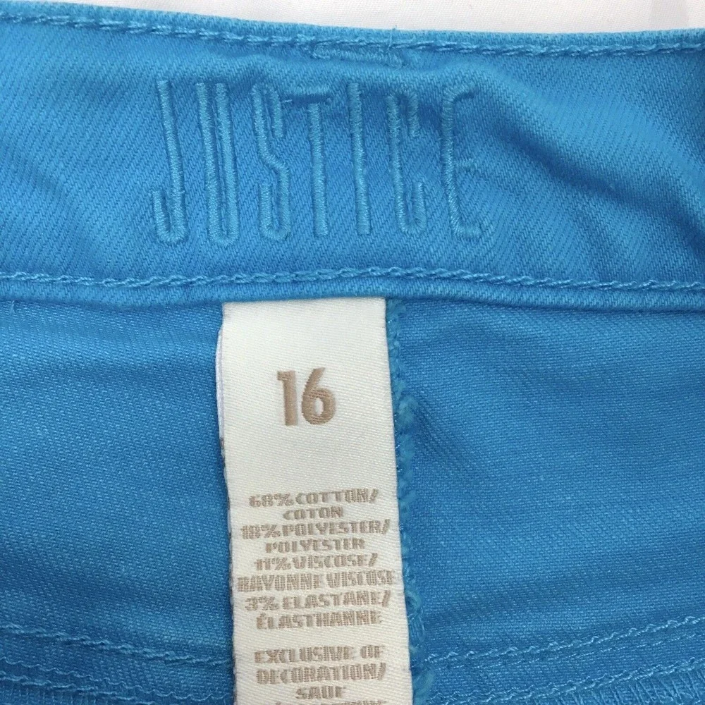 Justice Girl Size 16 Blue Shorts Frayed‎ Raw Hem Cut Off